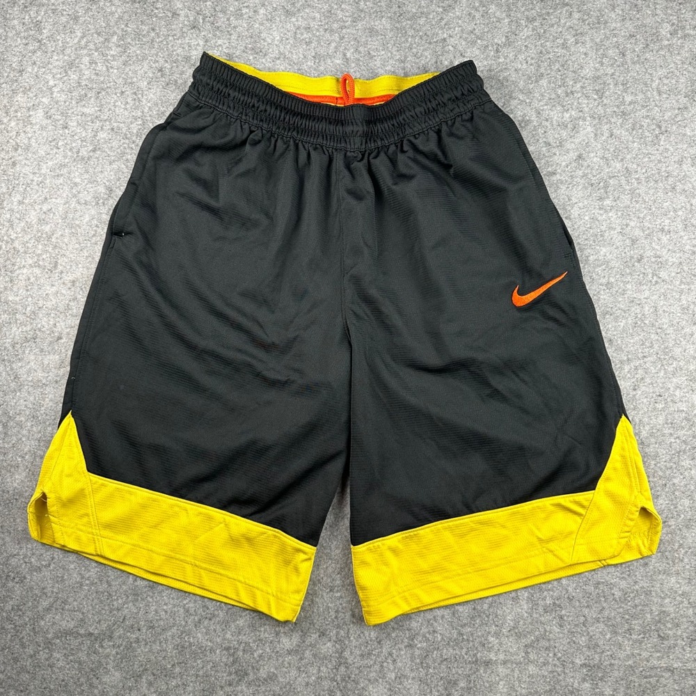 Nike Dri-FIT Icon Basketball Shorts Mens Medium 10" Black Yellow AJ3914-017